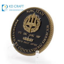Moneda coleccionable en relieve de cobre de encargo del metal de la venta directa de la fábrica del bronce antiguo del logotipo de la galjanoplastia